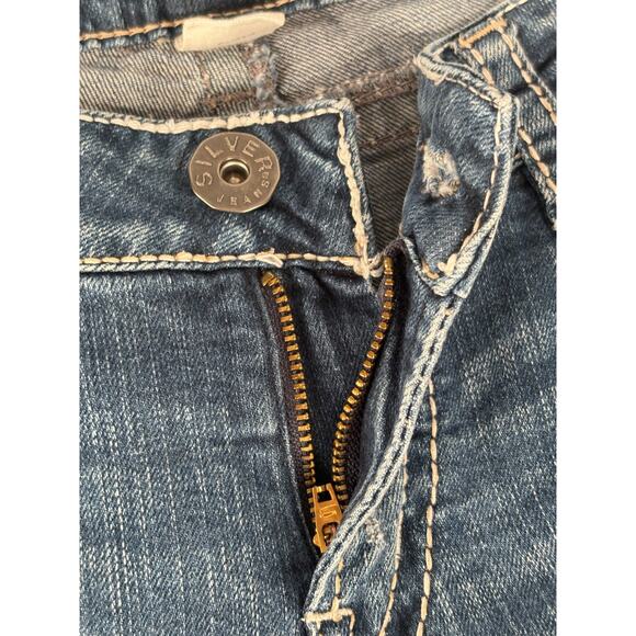 Silver Twisted Bootcut Jeans Womens 31x33 Low Rise Distressed Denim Flare Pants - Picture 3 of 12